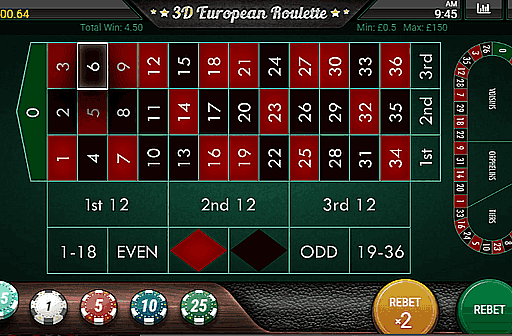 Play 3D European Roulette