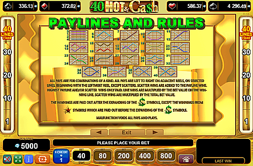 Play 40 Hot and Cash