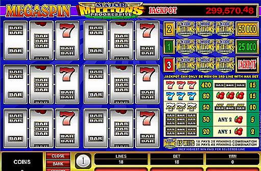 Play MegaSpin Progressive Major Millions