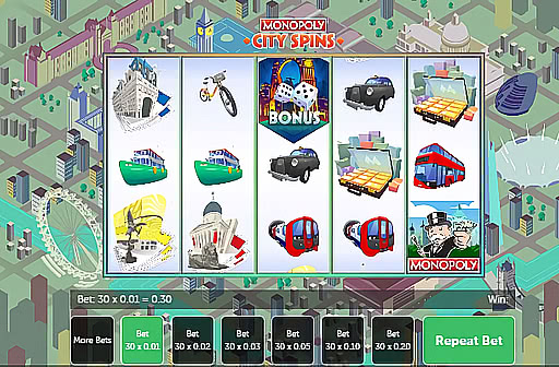 Play Monopoly City Spins