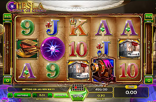 Tesla Spark of Genius Slot Machine by GameArt - Play Online Free